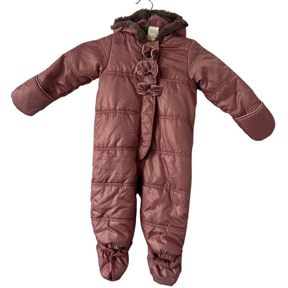 First Impressions Baby Snowsuit Pink Hooded One-Piece 18 Months Bodywarmer - Picture 1 of 16